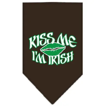 Kiss Me I'm Irish Screen Print Bandana Cocoa Small Default Title