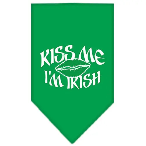 Kiss Me I'm Irish Screen Print Bandana Emerald Green Small Default Title