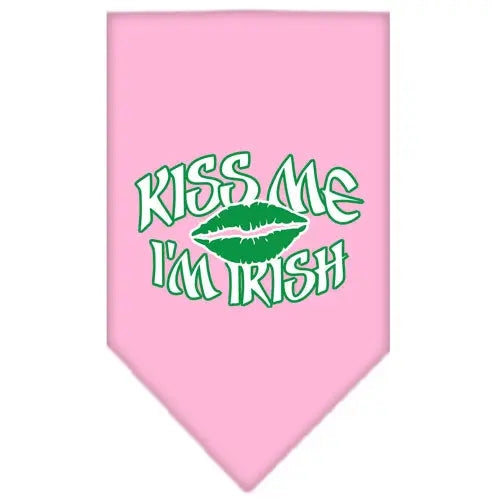 Kiss Me I'm Irish Screen Print Bandana Light Pink Large Default Title