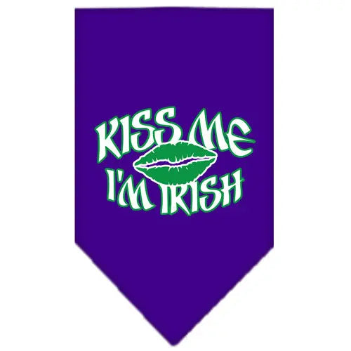 Kiss Me I'm Irish Screen Print Bandana Purple Large Default Title