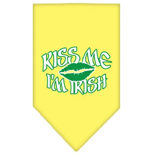 Kiss Me I'm Irish Screen Print Bandana Yellow Small Default Title