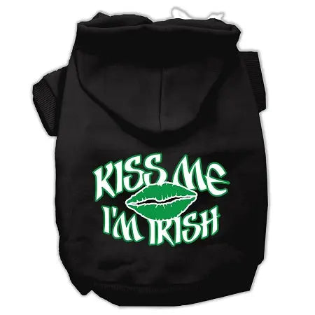 Kiss Me I'm Irish Screen Print Pet Hoodies Black Size Xxxl Default Title