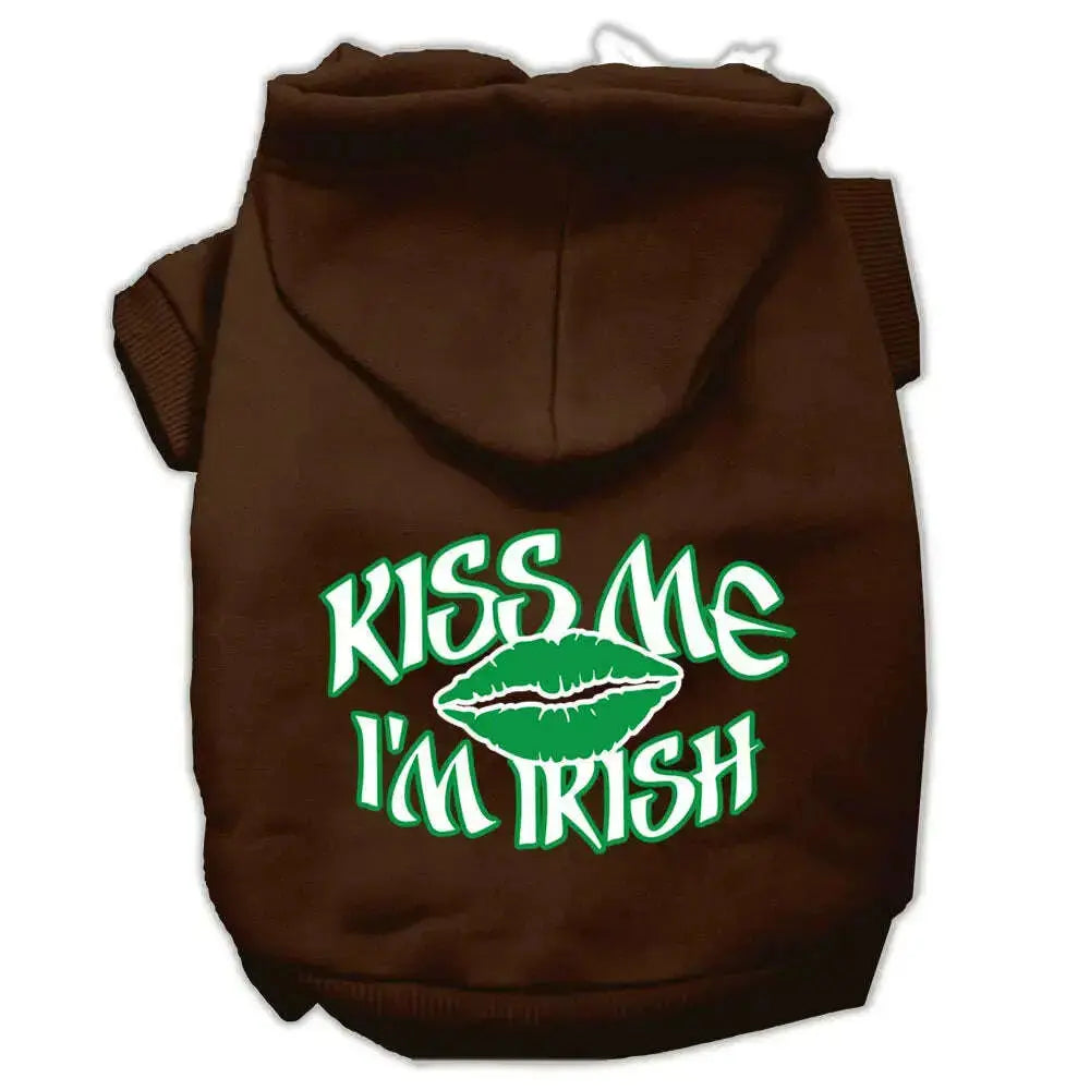 Kiss-Me-I_m-Irish-Screen-Print-Pet-Hoodies-Brown-Size-Lg-GreatEagleInc-319692282