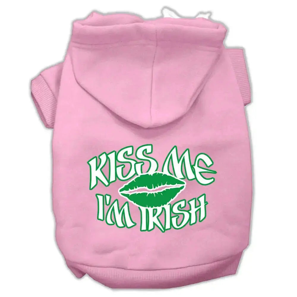 Kiss-Me-I_m-Irish-Screen-Print-Pet-Hoodies-Light-Pink-Size-Xl-GreatEagleInc-319690199