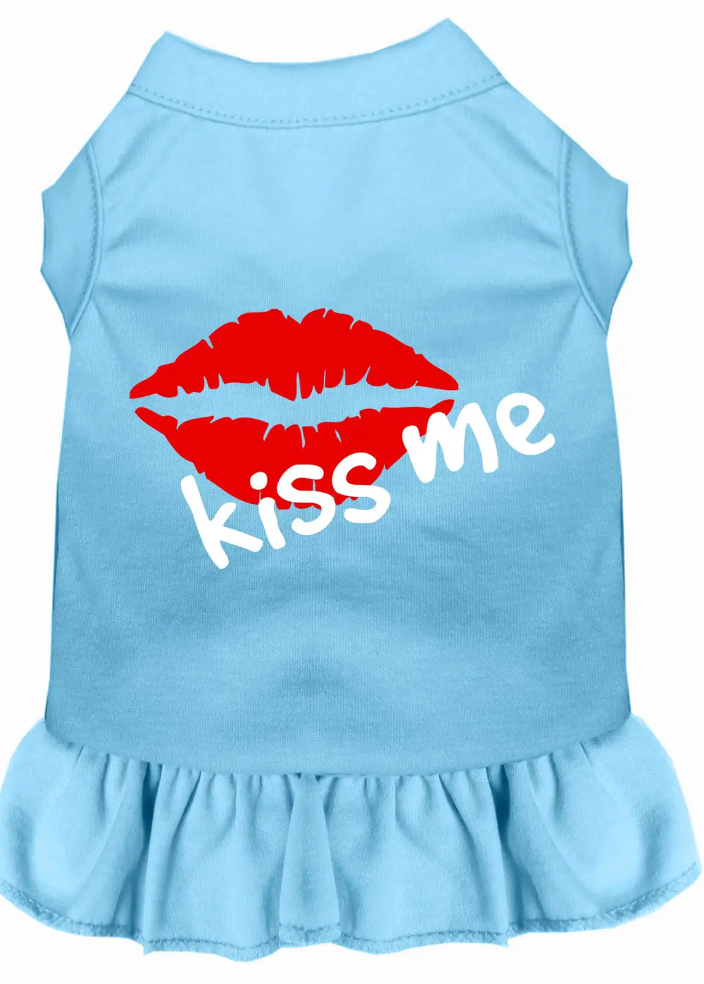 Kiss Me Screen Print Dress Baby Blue Xs Default Title