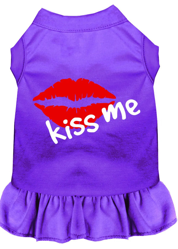 Kiss Me Screen Print Dress Purple Xs Default Title