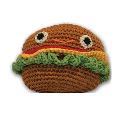 Knit Knacks Hamburger Organic Cotton Small Dog Toy Default Title
