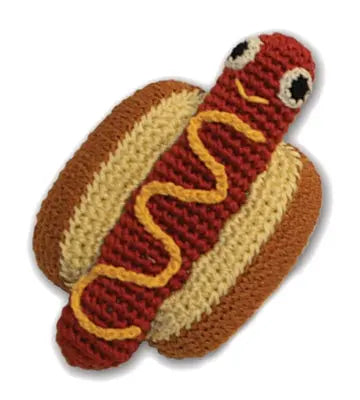 Knit Knacks Hot Dog Organic Cotton Small Dog Toy Default Title