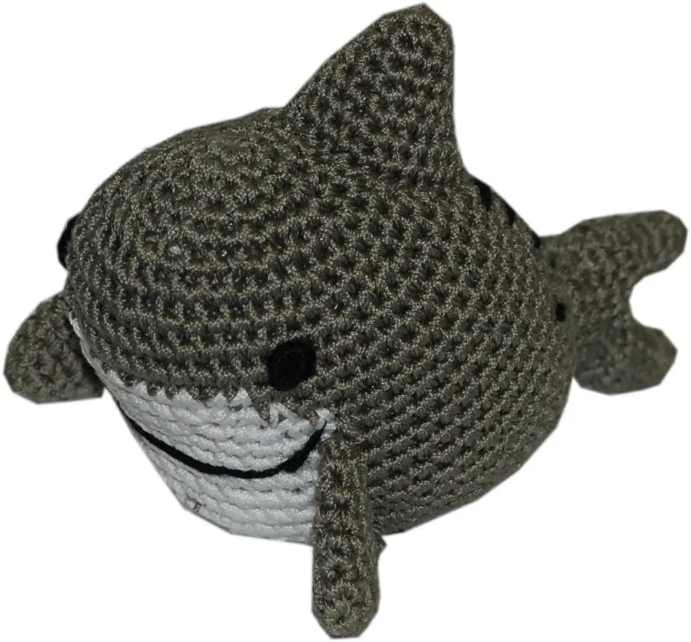 Knit Knacks Shark Organic Cotton Small Dog Toy Default Title
