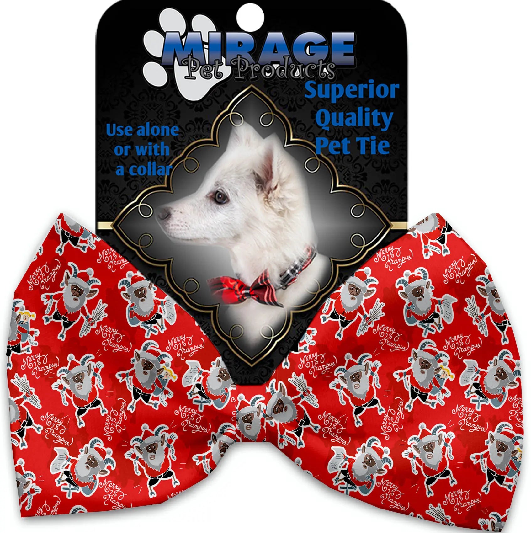 Krampus Pet Bow Tie Collar Accessory With Velcro Default Title