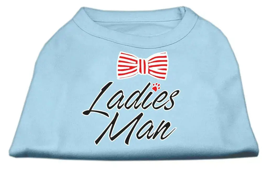 Ladies-Man-Screen-Print-Dog-Shirt-Baby-Blue-Lg-GreatEagleInc-334273444
