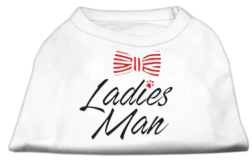 Ladies-Man-Screen-Print-Dog-Shirt-White-Sm-GreatEagleInc-334274945
