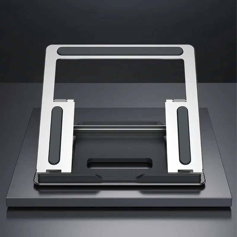 Laptop Stand Portable Folding 4-Speed Adjustable Ultra-Thin one-Piece Stand (Silver/White) tablet stands and holders adjustable