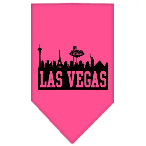 Las Vegas Skyline Screen Print Bandana Bright Pink Large Default Title