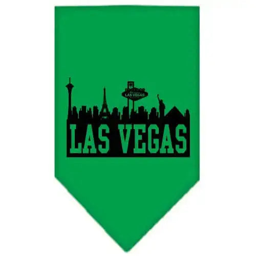 Las-Vegas-Skyline-Screen-Print-Bandana-Emerald-Green-Large-GreatEagleInc-319146261