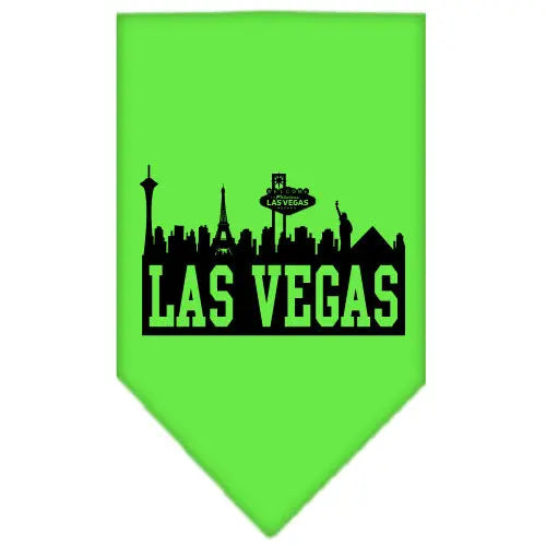 Las Vegas Skyline Screen Print Bandana Lime Green Small Default Title