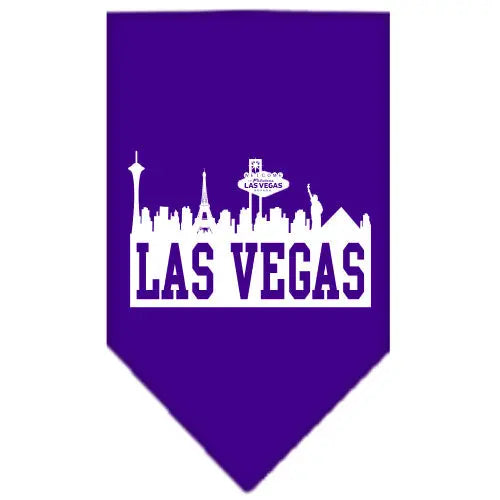 Las Vegas Skyline Screen Print Bandana Purple Small Default Title