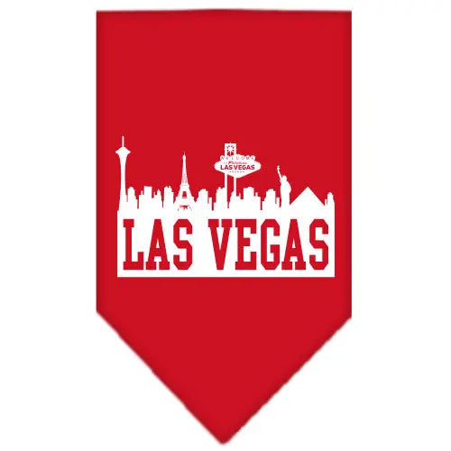 Las Vegas Skyline Screen Print Bandana Red Small Default Title
