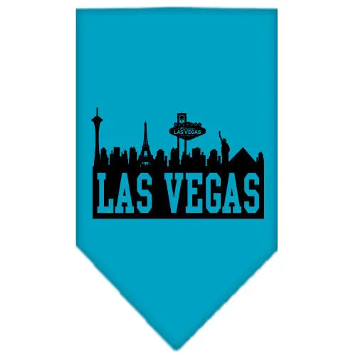 Las Vegas Skyline Screen Print Bandana Turquoise Large Default Title