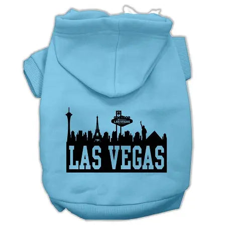 Las Vegas Skyline Screen Print Pet Hoodies Baby Blue Size Xl Default Title