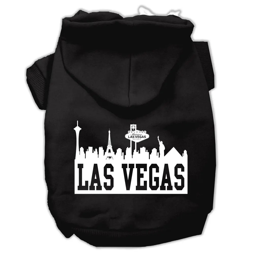Las Vegas Skyline Screen Print Pet Hoodies Black Size Xl Default Title