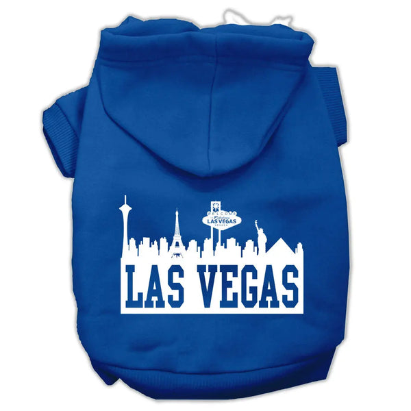 Las Vegas Skyline Screen Print Pet Hoodies Blue Size Xl Default Title