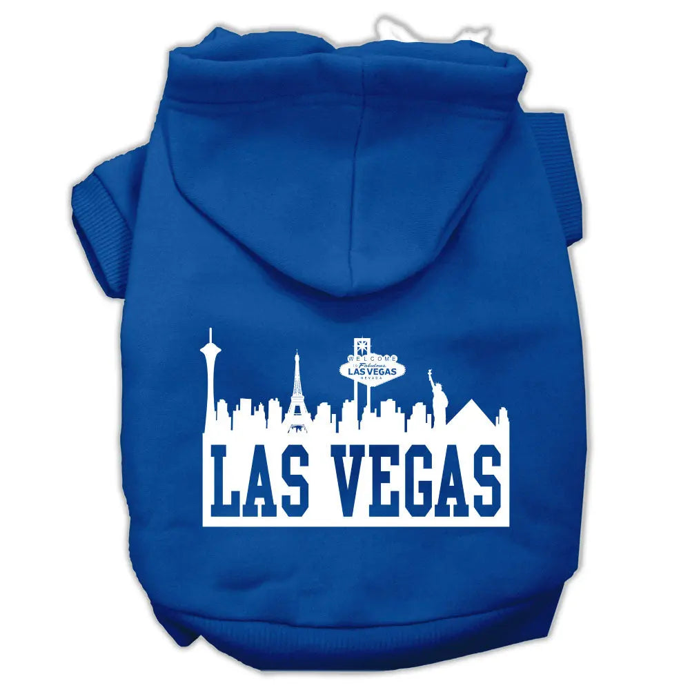 Las Vegas Skyline Screen Print Pet Hoodies Blue Size Xs Default Title