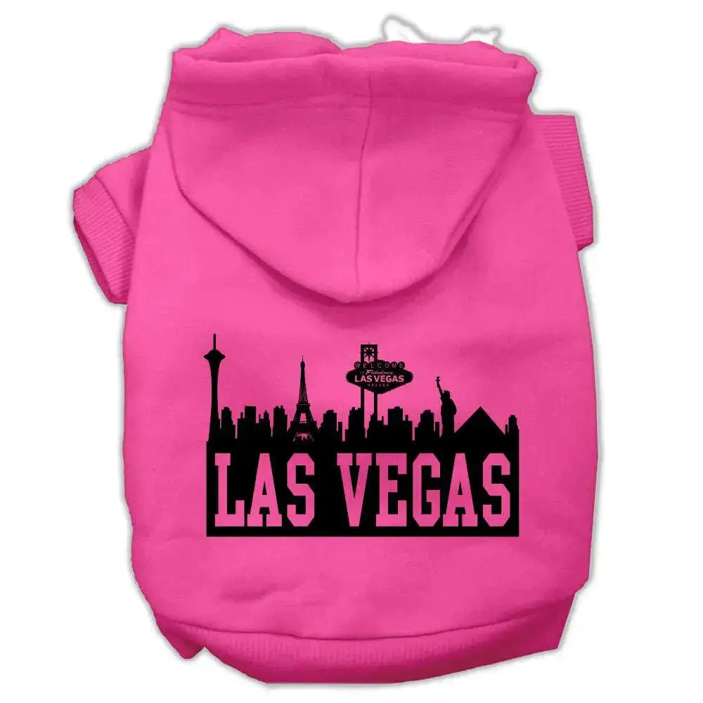 Las-Vegas-Skyline-Screen-Print-Pet-Hoodies-Bright-Pink-Size-Sm-GreatEagleInc-319762034