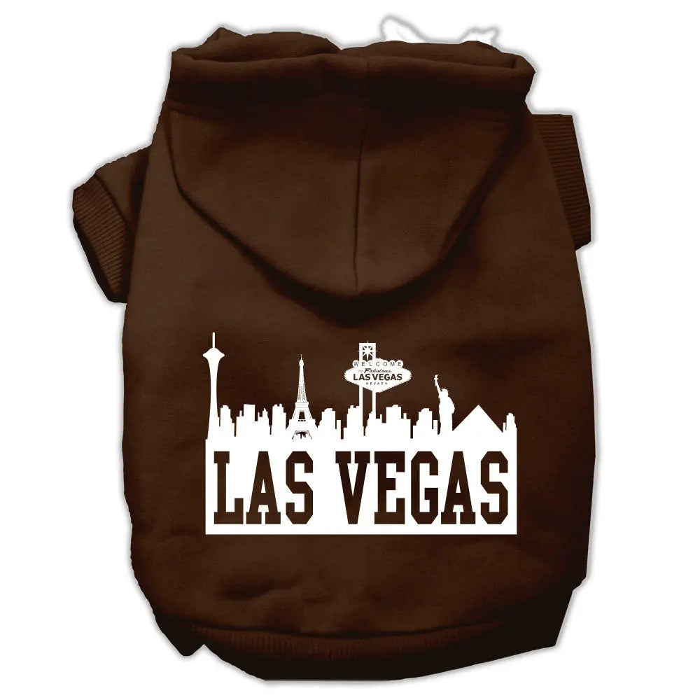 Las Vegas Skyline Screen Print Pet Hoodies Brown Size Xl Default Title