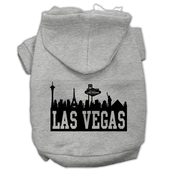 Las Vegas Skyline Screen Print Pet Hoodies Grey Size Xl Default Title