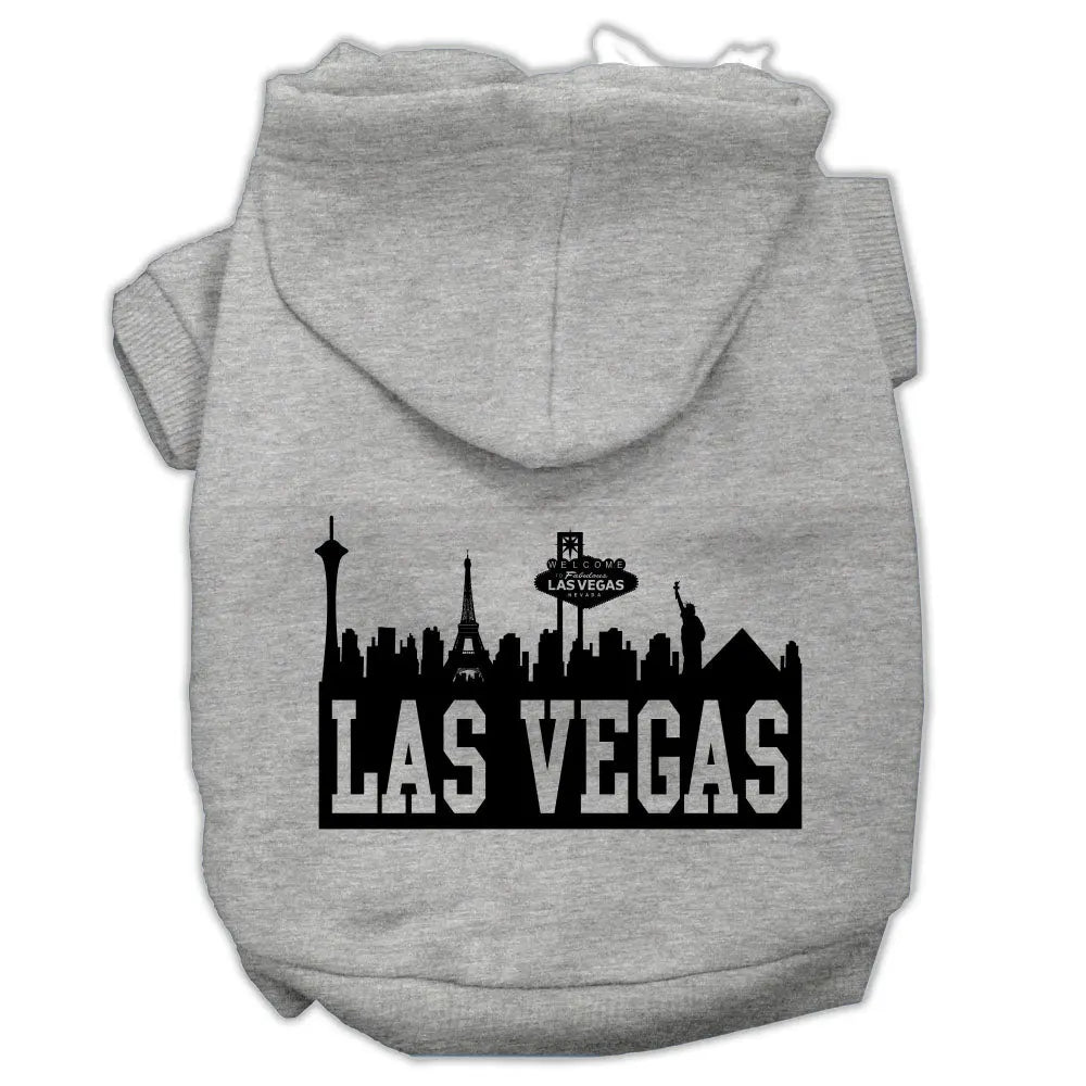 Las Vegas Skyline Screen Print Pet Hoodies Grey Size Xxl Default Title