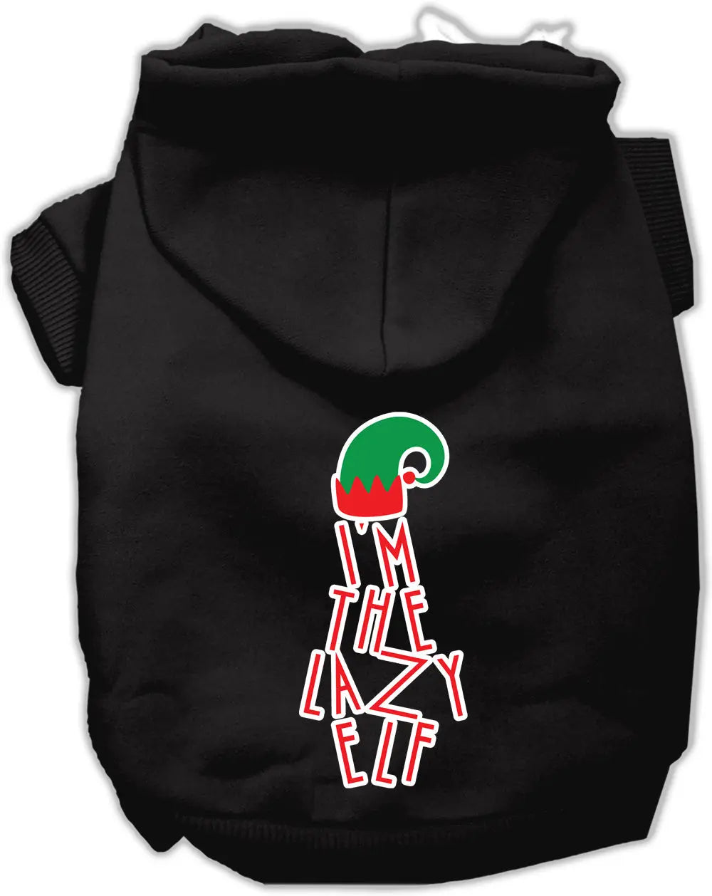 Lazy Elf Screen Print Pet Hoodie Black Lg Default Title