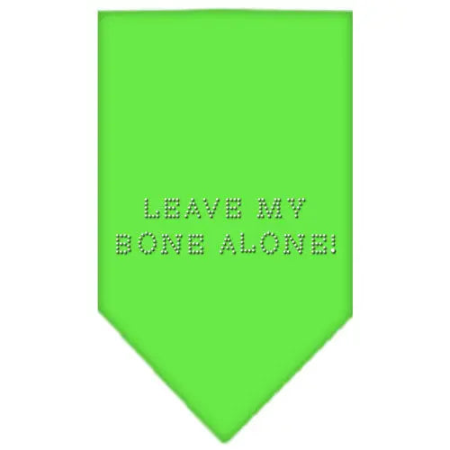 Leave My Bone Alone Rhinestone Bandana Lime Green Large Default Title