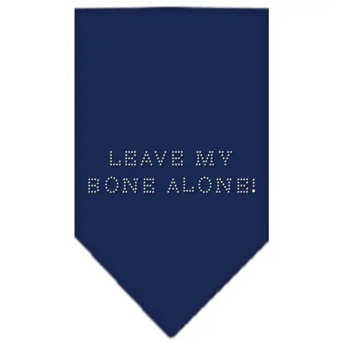 Leave My Bone Alone Rhinestone Bandana Navy Blue Large Default Title