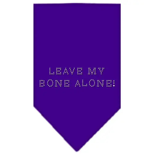Leave My Bone Alone Rhinestone Bandana Purple Small Default Title