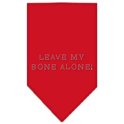 Leave My Bone Alone Rhinestone Bandana Red Large Default Title