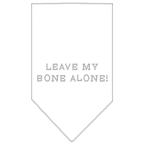 Leave My Bone Alone Rhinestone Bandana White Small Default Title