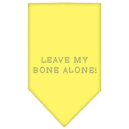 Leave My Bone Alone Rhinestone Bandana Yellow Small Default Title