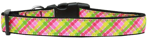 Lemondrop Plaid Nylon Dog Collar Xs Default Title