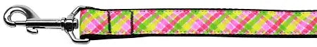 Lemondrop Plaid Nylon Dog Leash 5/8 Inch Wide 4ft Long Default Title