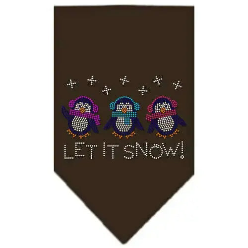 Let-It-Snow-Penguins-Rhinestone-Bandana-Cocoa-Large-GreatEagleInc-319042286