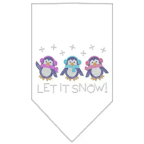 Let-It-Snow-Penguins-Rhinestone-Bandana-White-Small-GreatEagleInc-319041775