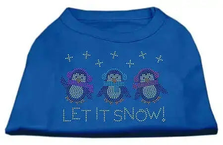Let-It-Snow-Penguins-Rhinestone-Shirt-Blue-Xl-GreatEagleInc-319852663
