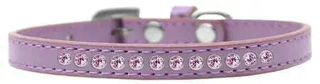 Light-Pink-Crystal-Size-10-Lavender-Puppy-Collar-GreatEagleInc-333904280