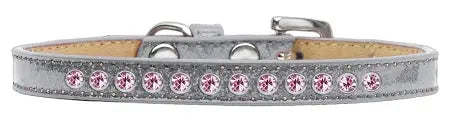 Light Pink Crystal Size 8 Silver Puppy Ice Cream Collar Default Title