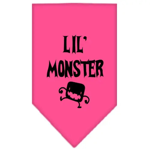 Lil Monster Screen Print Bandana Bright Pink Small Default Title