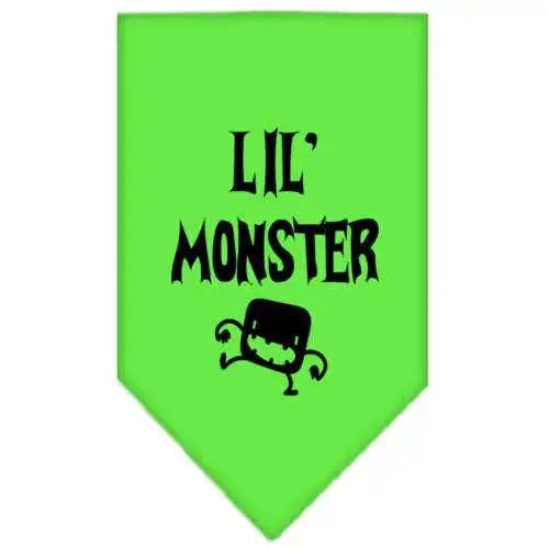 Lil-Monster-Screen-Print-Bandana-Lime-Green-Large-GreatEagleInc-318937015