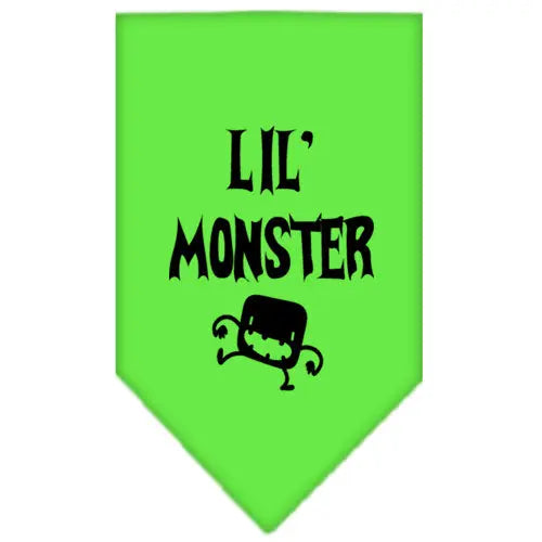 Lil Monster Screen Print Bandana Lime Green Small Default Title