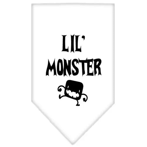 Lil Monster Screen Print Bandana White Small Default Title