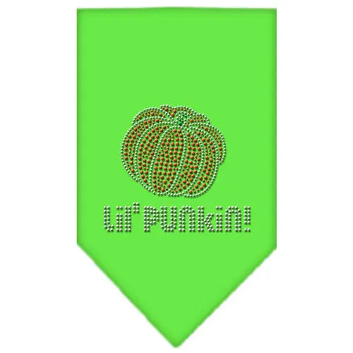 Lil Punkin Rhinestone Bandana Lime Green Large Default Title